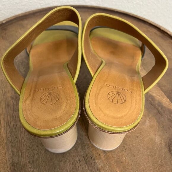 Coclico Doe Wedge Olive And Deep Sea Double Strap Wood Sandals Women’s 39 US 8.5 - Picture 5 of 9